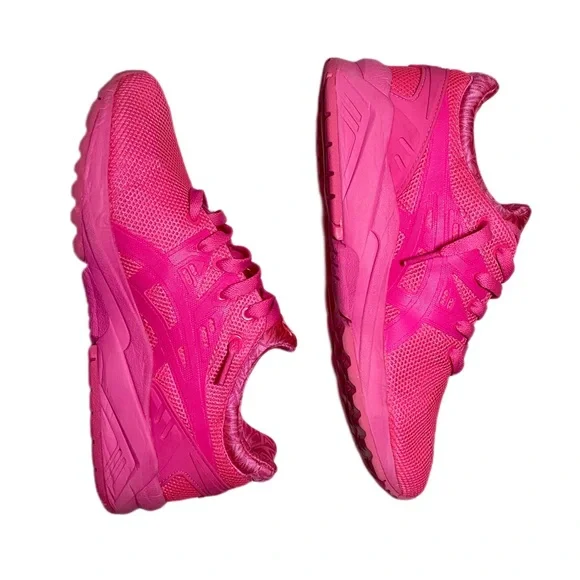 Asics Gel Kayano Running Shoes Neon Pink Trainers - Picture 3 of 8